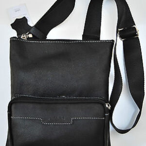 BOLSO BANDOLERA NEGRO PARA HOMBRE MADE IN ITALY EN PIEL AUTÉNTICA 401