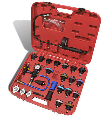 KIT 27 PIEZAS PROBADOR DE PRESIÓN DE RADIADOR DE COCHE RADIADORES DE MÁQUINA DE PURGA DE NEUMÁTICOS