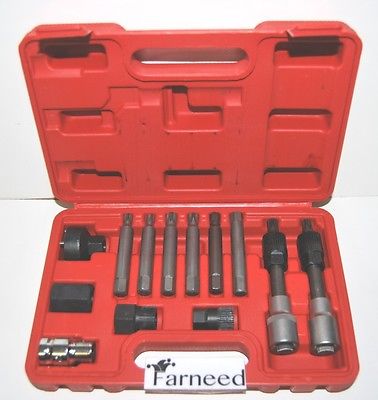 22749 KIT DE LLAVE PARA DESMONTAR POLEA Y ALTERNADOR DE MOTOR DE COCHE 13 PIEZAS