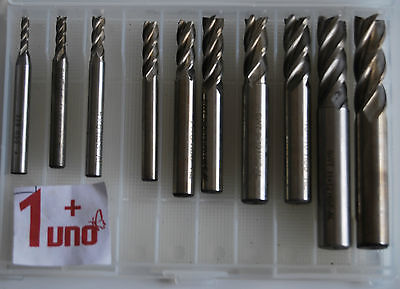 FRESO DE 4 FLAUTAS HSS CABEZA PLANA 2 JUEGO DE 12 MM 10 PIEZAS FRESA 502