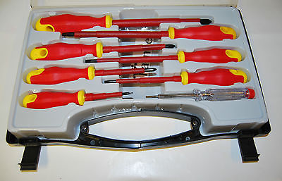 KIT 8 DESTORNILLADORES DESTORNILLADORES MANGO AISLADO ELECTRICISTA CON PROBADOR DE VOLTAJE TORNILLOS OX TORNILLO