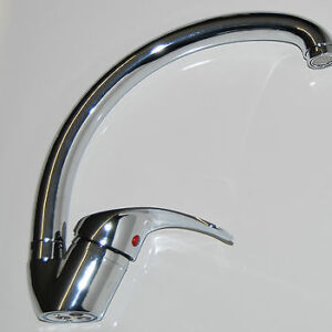 Fregadero de cocina Fregadero Grifo Mezclador Cromado con manguera alta de latón mod3