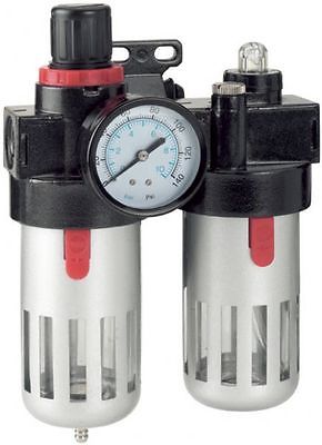 FILTRO REDUCTOR MANÓMETRO DE CONEXIÓN 1/4" ENGRASADOR PARA COMPRESOR SILVERLINE 178