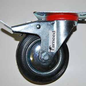 Rueda Para Carros con Freno Carro Industrial Base Giratoria 3' 7