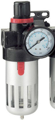 FILTRO REDUCTOR MANÓMETRO CONEXIÓN 1/4" SILV REGULADOR DE COMPRESOR ANTICONDENSACIÓN