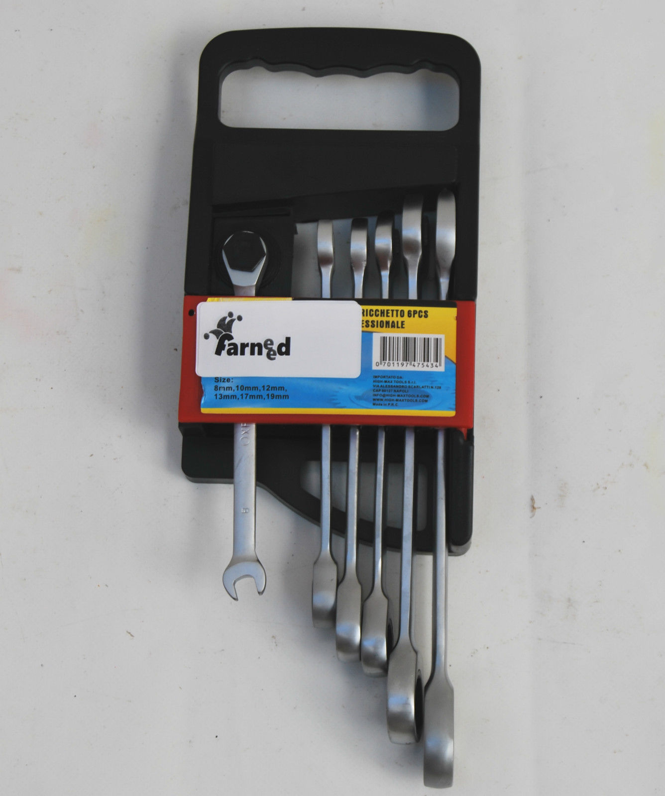 JUEGO DE LLAVES DE TRINQUETE 6 PIEZAS COMBINACIÓN DWARF SHORT STEEL CHROME VANADIUM 8-19MM