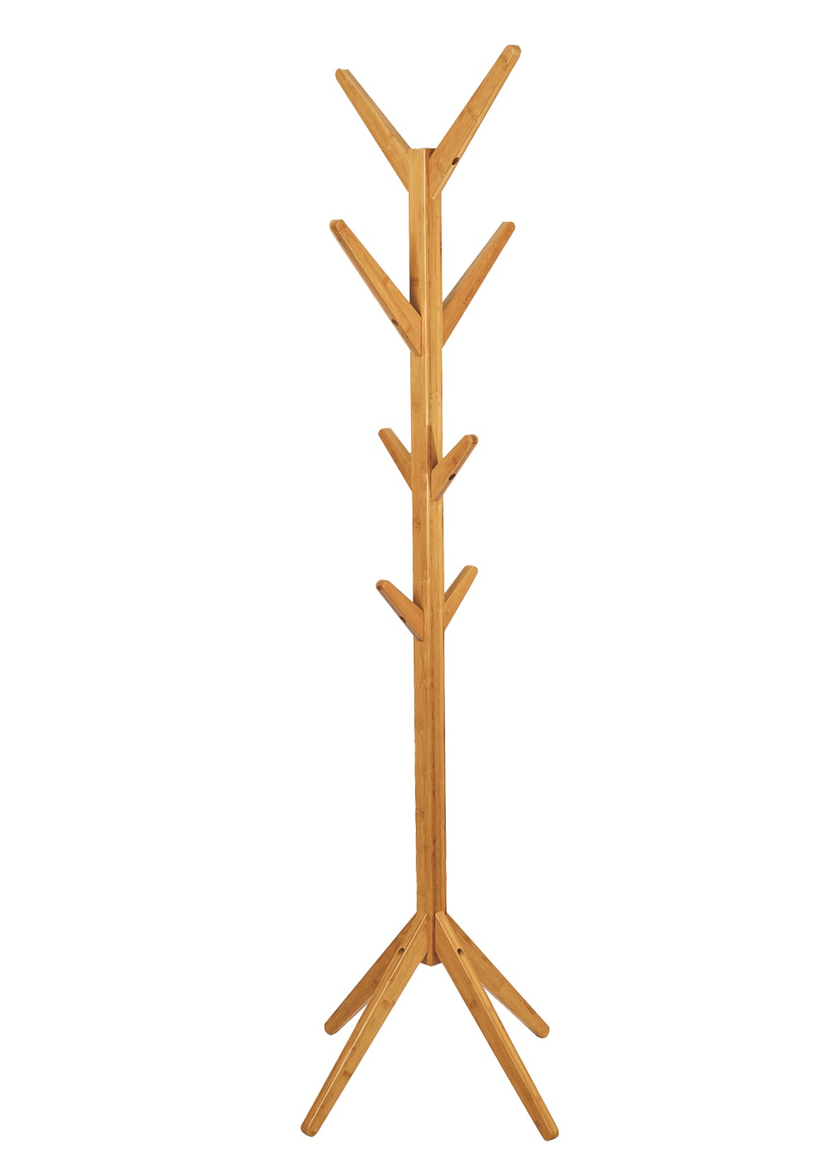 Perchero de suelo de bambú, perchero de bambú, 60 x 60 x 176 cm, altura 053ve
