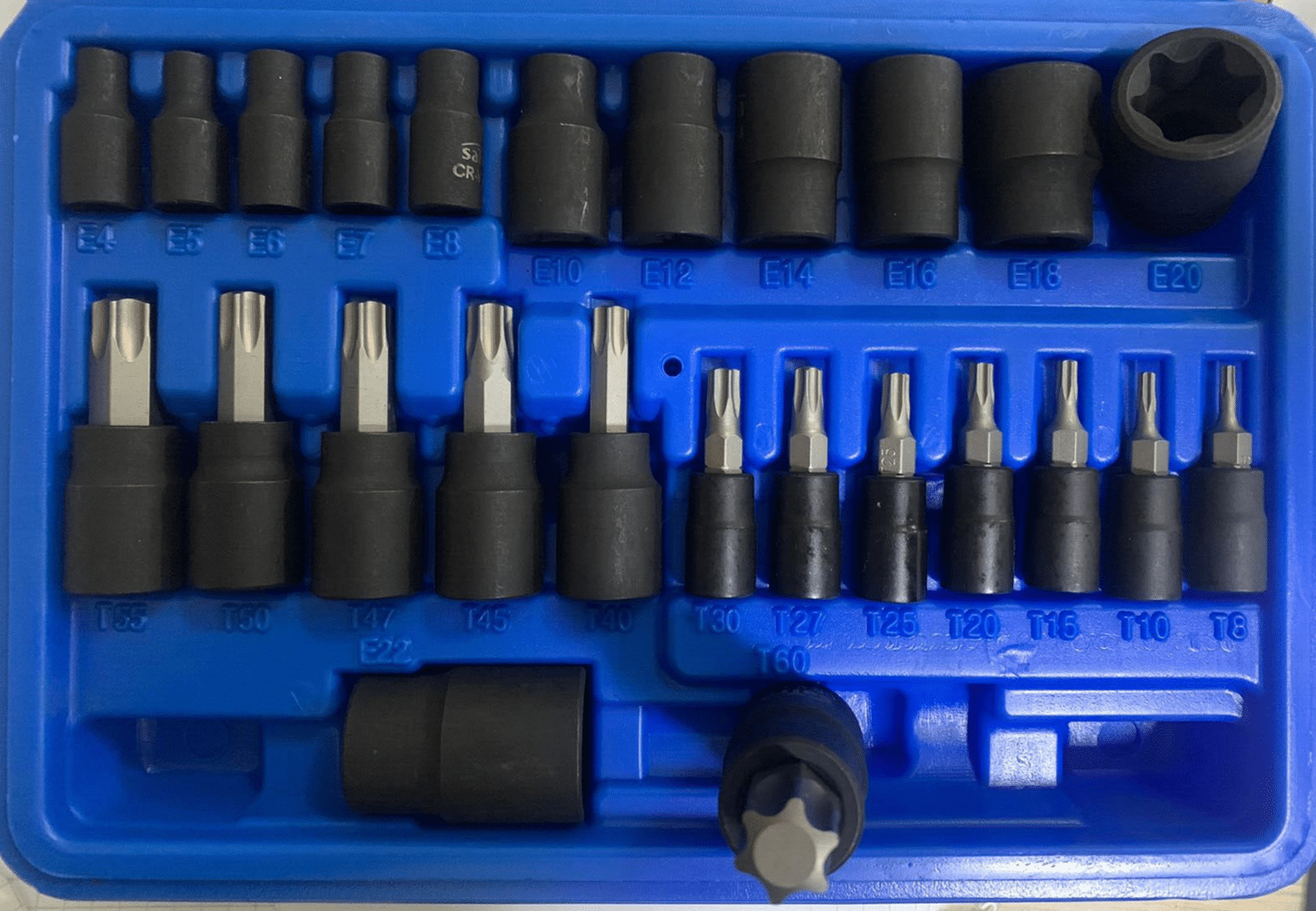 VASOS TORX MACHO HEMBRA 25 PIEZAS E4 E22 T8 T60 INSERTO REFORZADO CR-V 895SA