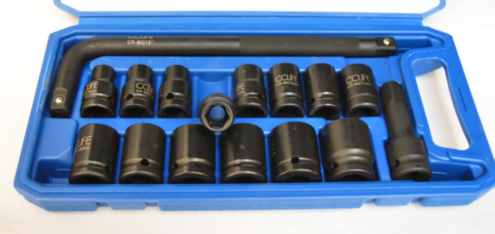 JUEGO DE VASOS HEXAGONALES REFORZADOS 16 PIEZAS EXTENSIÓN 75 MM PALANCA 25 CM 10 24 MM 232