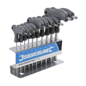 JUEGO DE LLAVES HEXAGONALES CON MANGO EN T CROMADO VANADIO 10 PIEZAS SILV 153