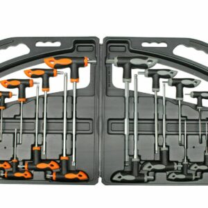 JUEGO DE KITS 16 PIEZAS LLAVES EN T TORX HEXAGONAL CAJA DE CAJA LARGA 052