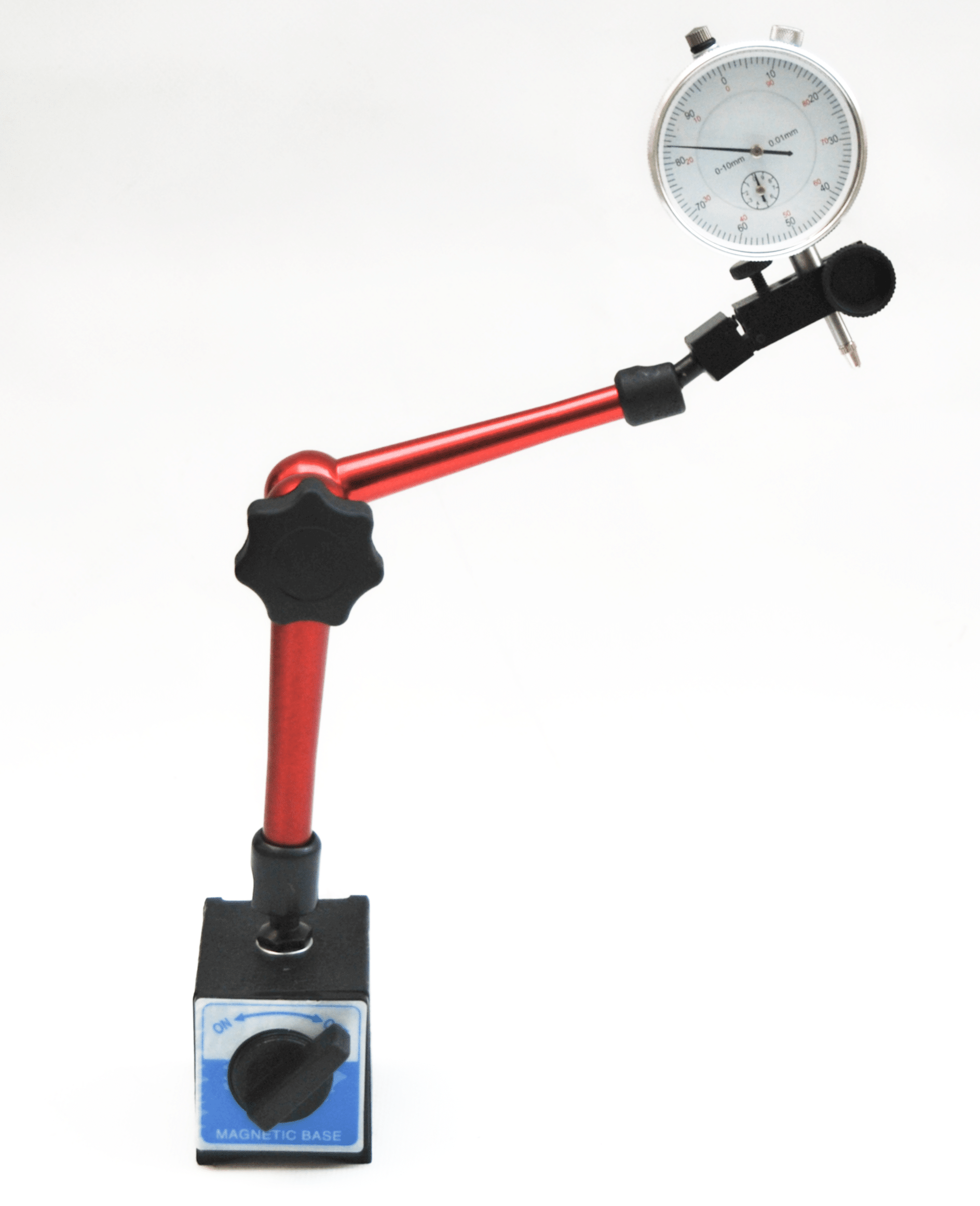 BASE MAGNÉTICA ARTICULADA CON COMPARADOR CENTESIMAL 0 10 mm TORNO DE HERRAMIENTAS N
