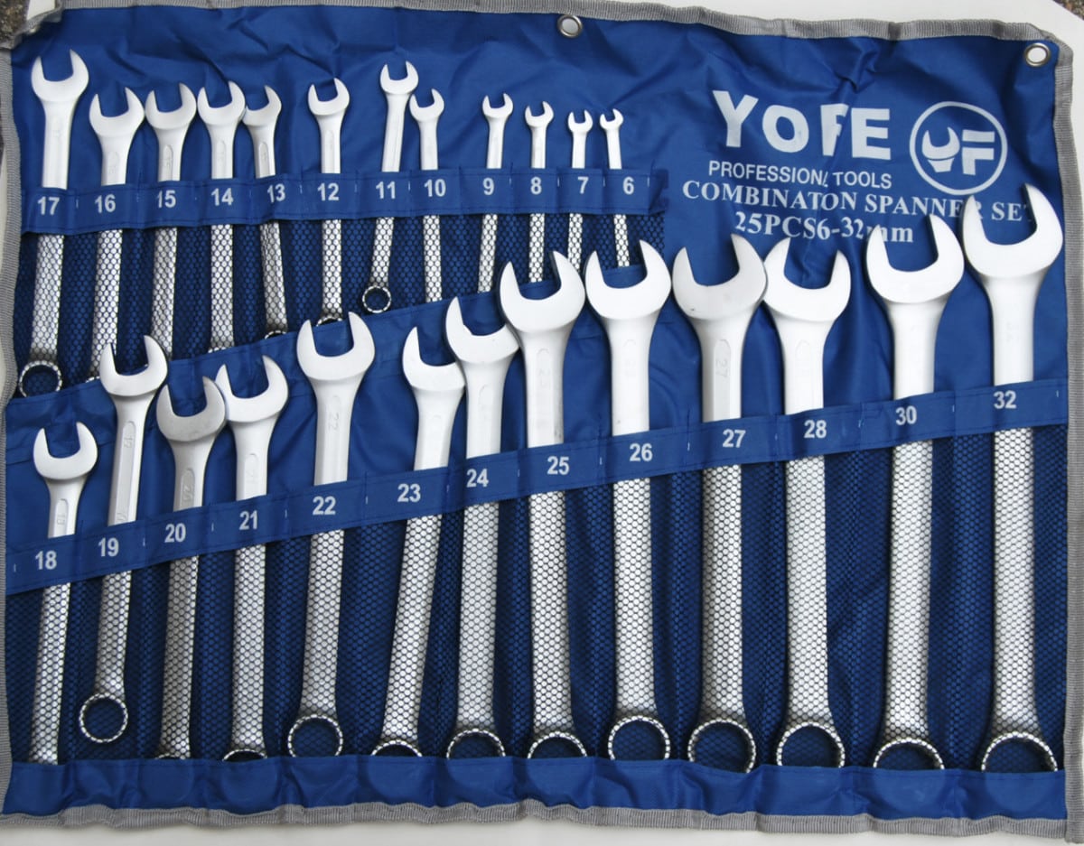 LLAVES COMBINADAS CROMO VANADIO 25 PIEZAS 6 32 mm STAR BL FUNDA DE LLAVE FIJA