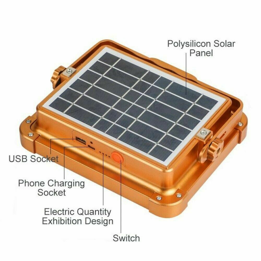 FOCO LED ALIMENTADO POR ENERGÍA SOLAR FOCO DE TRABAJO DE PANEL RECARGABLE 120W 862