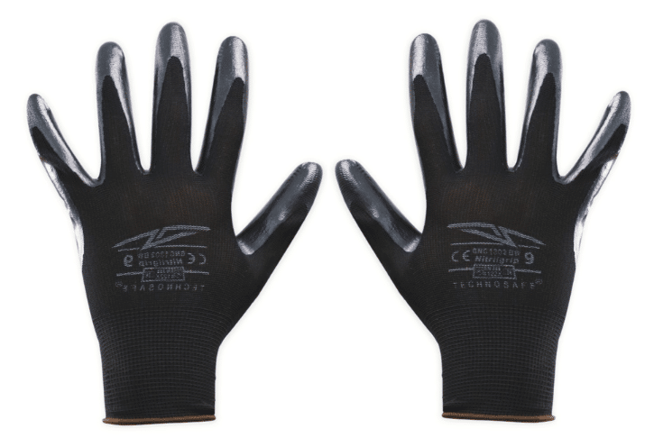 17241 120 PARES DE GUANTES DE TRABAJO RECUBIERTOS DE NYLON NITRILO PAR NEGRO 02BB TALLA 10