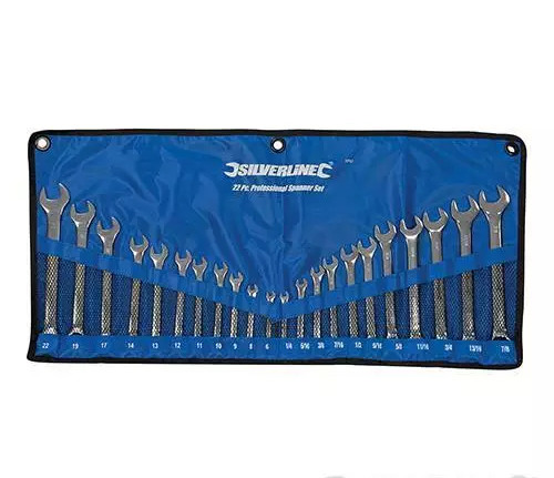 KIT DE 22 PIEZAS LLAVES COMBINADAS HEXAGONALES PULGADAS 6 22 mm ACERO SP57 SL