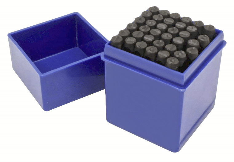 JUEGO DE PUNZONES DE PLANTILLA ALFANUMÉRICA 36 PIEZAS 5 MM LETRAS Y NÚMEROS MARCANDO 477sa