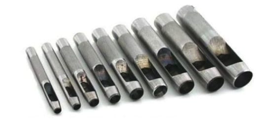 PUNZONES PUNZÓN TROQUELADO PARA CUERO CINTURÓN DE CUERO 9 piezas MÉTRICO 571