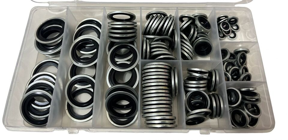 ARANDELAS 165 PIEZAS JUNTAS TAPAS DE ACEITE DE MOTOR DE METAL DE GOMA TAPAS 10 TAMAÑOS 056x