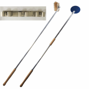 KIT SET PALA 18 + PINCEL P.+ SOPORTE DE PARED PIZZA HORNO DE LEÑA PALAS PIZZAS 3 PIEZAS