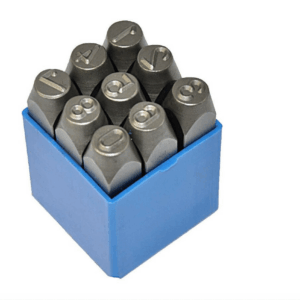JUEGO DE PUNZONES PLANTILLAS NÚMEROS 9 PIEZAS DE SELLOS DE 10 MM SELLOS DE PERFORACIÓN MARCADO EN METAL