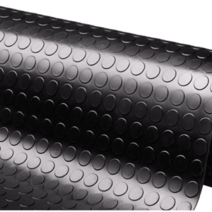 Alfombrilla de goma antideslizante Cubierta de suelo de mesa corredera atornillada burbujas vans pvc cm 100h negro 2 mt