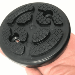 ALMOHADILLAS AMORTIGUADORAS DE GOMA PARA ELEVACIÓN DE PUENTES DE TALLER CON ORIFICIOS DE 120 MM DE DIÁMETRO