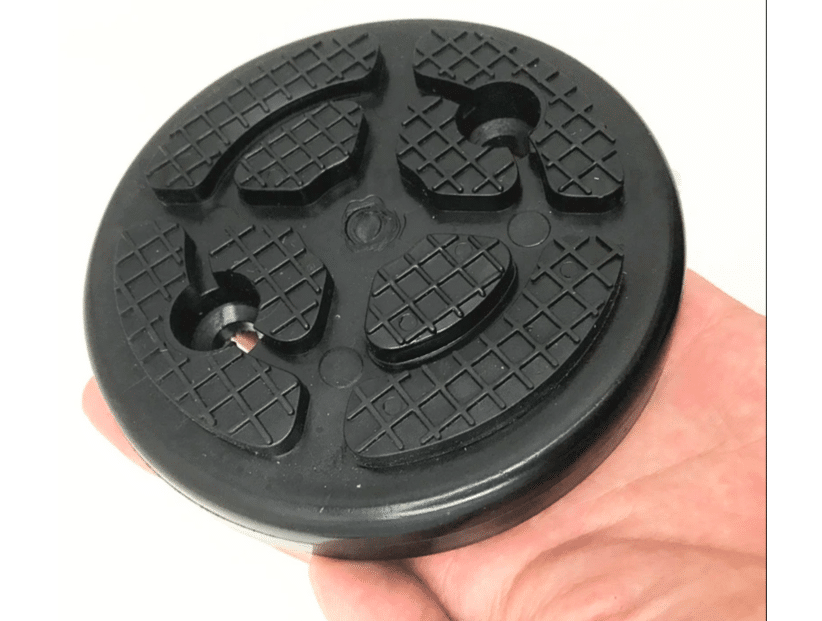 ALMOHADILLAS AMORTIGUADORAS DE GOMA PARA ELEVACIÓN DE PUENTES DE TALLER CON ORIFICIOS DE 120 MM DE DIÁMETRO