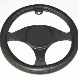 FUNDA DE VOLANTE UNIVERSAL DE COCHE FUNDA DE VOLANTE 37 39 CM IMITACIÓN CUERO NEGRO 465