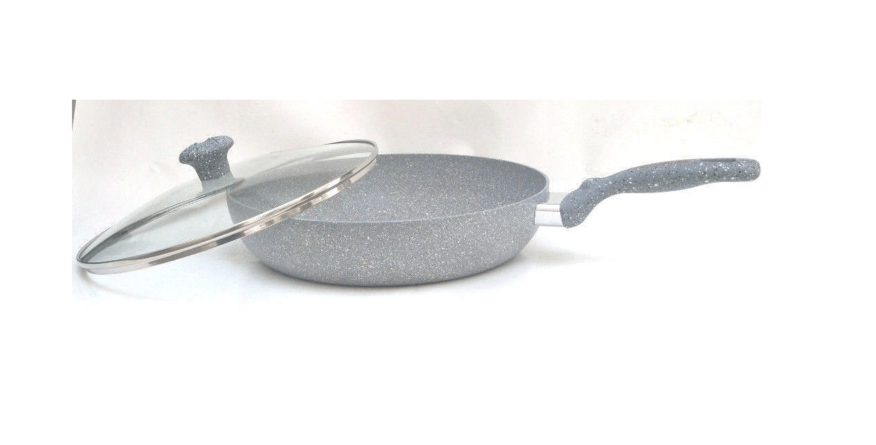 SARTÉN WOK CON TAPA DE CRISTAL ANTIADHERENTE ANTIARAÑAZOS MINERAL 30 CM