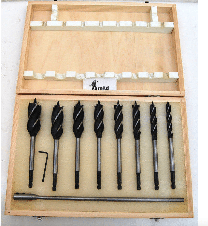 17894 BROCA BROCAS CORTADORES TALADRO PARA MADERA CUCHILLAS FILOS DE CORTE DESTORNILLADOR 10 - 25 MM 8 PIEZAS