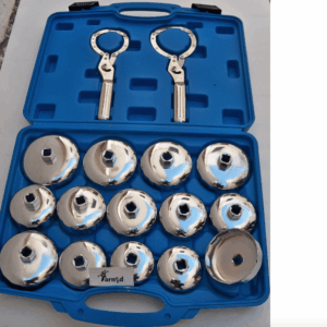 LLAVES DE COPA PARA FILTRO DE ACEITE CARTUCHO DE COCHE CAJA DE CAMBIOS UNIVERSAL 14 PIEZAS CROMADAS
