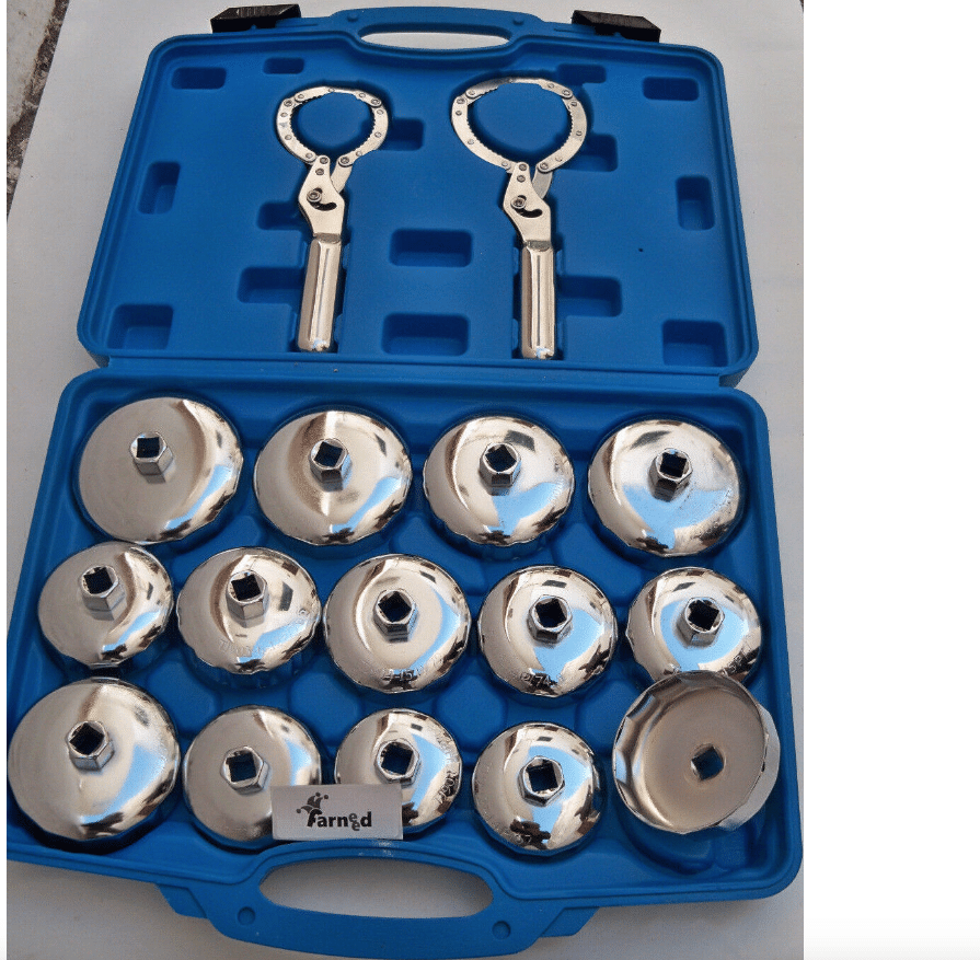 LLAVES DE COPA PARA FILTRO DE ACEITE CARTUCHO DE COCHE CAJA DE CAMBIOS UNIVERSAL 14 PIEZAS CROMADAS