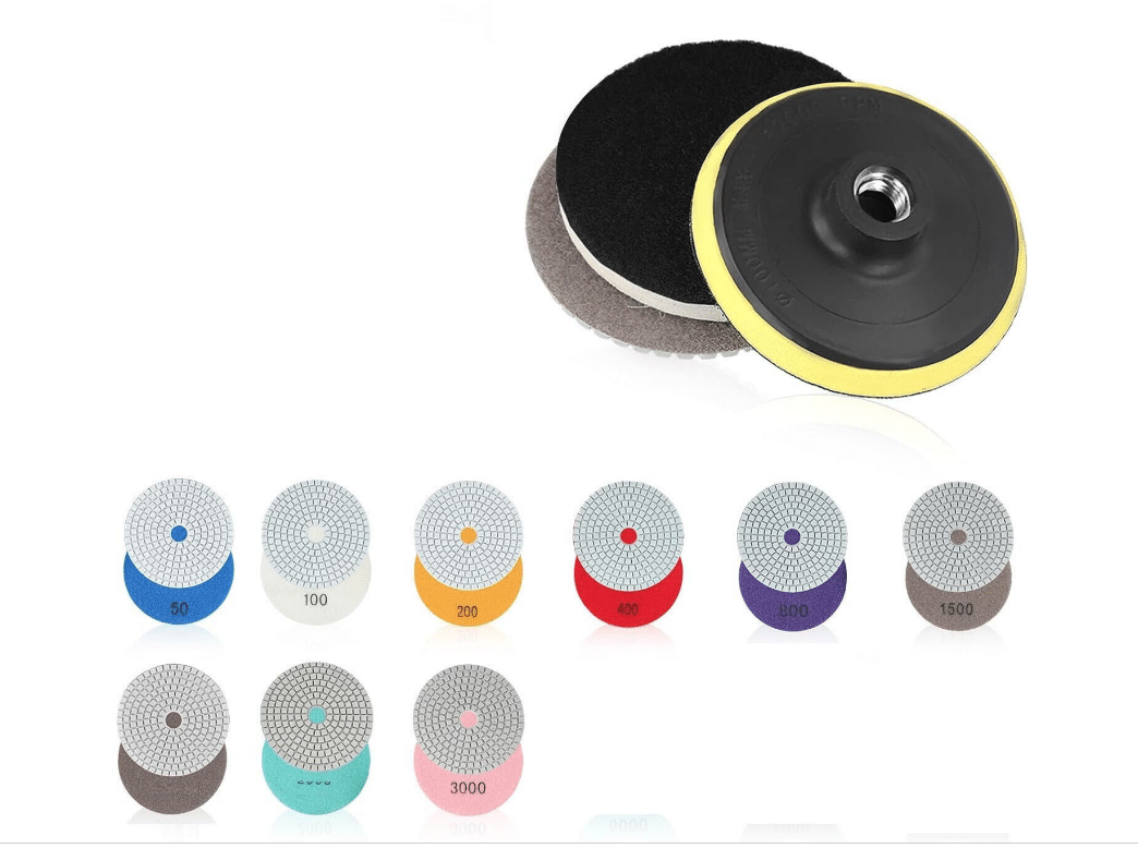 17779 10 PIEZAS DE ALMOHADILLA DE LIJA DISCOS 100MM PULIDO BALDOSAS DE PISO LADRILLO 533X