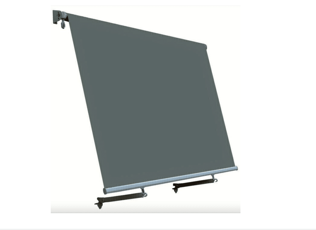 TOLDO DESPLEGABLE BALCÓN SIN CAJA 2.5x2.5MT GRIS CON CENEFA 933G