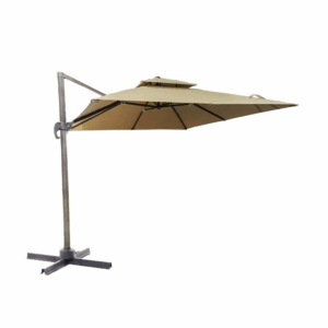 SOMBRILLA CON BRAZO SOMBRILLA JARDÍN 3x3 mt CENADOR DESCENTRALIZADO BEIGE OSCURO 710