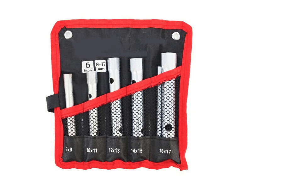 JUEGO DE LLAVES DE TUBO HEXAGONALES 5 PIEZAS DE 8 A 17 MM LLAVE DE BUJÍAS DE ACERO 459A