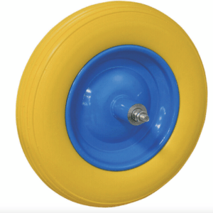 RUEDA DE POLIURETANO PARA AGUJERO DE CARRETILLA DE 135 MM DE LARGO COJINETE DE PERNO 36 CM 068