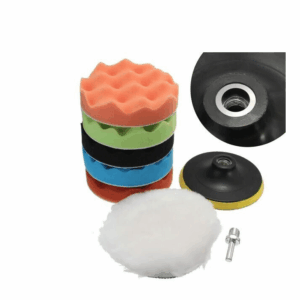 KIT DE PULIDO DE COCHE DISCOS DE ESPONJA ALMOHADILLA 150 MM 6" PULGADAS 7 PIEZAS 005x