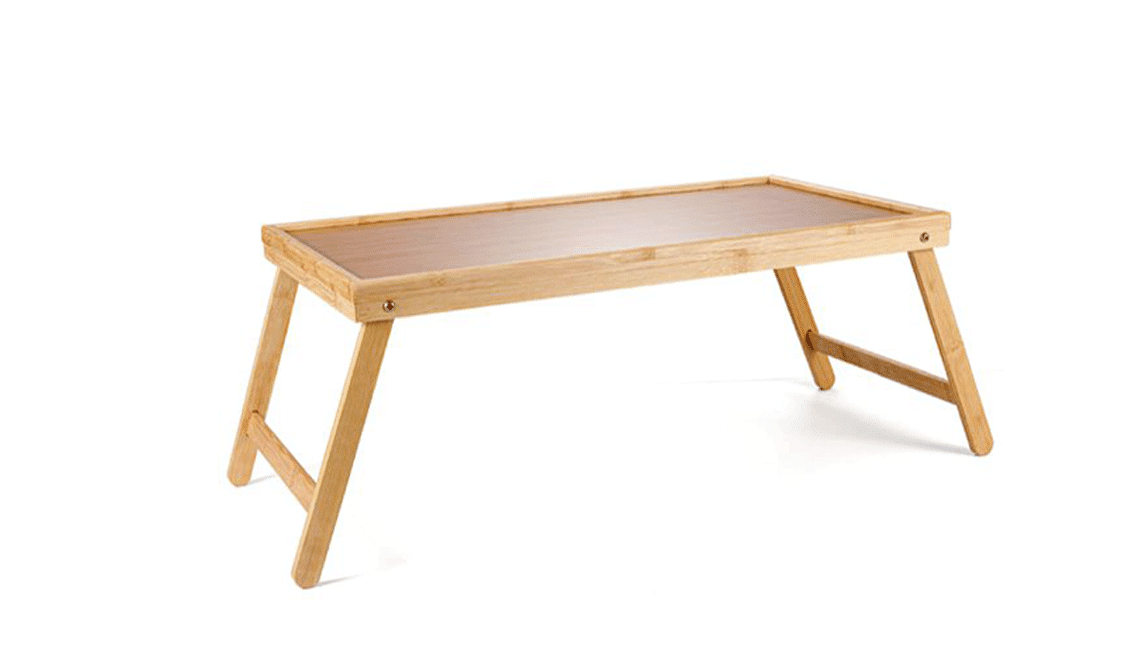 17604 BANDEJA CAMA DE DESAYUNO DE BAMBÚ MULTIUSOS 50X30 CM PIES RECLINABLES 636
