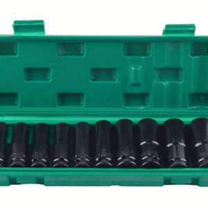 10 piezas de vasos hexagonales largos pulidos negros de 1/2" casquillo de destornillador 8 24 mm ve