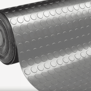 Alfombrilla de goma antideslizante Cubierta de suelo de la mesa corredera atornillada burbujas vans pvc cm 100h gris oscuro 10 mt