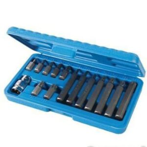 BROCAS TORX ESTRELLA 1/2" T20 T55 30 mm 75 mm 15 PIEZAS LLAVES 839 silv