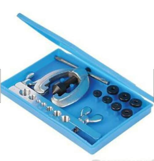 KIT DE ABOCARDADO DE TUBOS 9 PIEZAS TUERCAS 3/16" 1/4" 5/16" 3/8" 7/16" 1/2" SILV