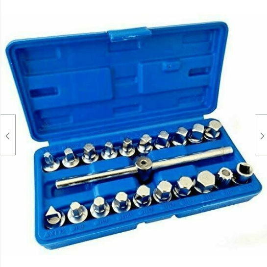 JUEGO DE 21 ENCHUFES ENCHUFE DE ESCAPE CÁRTER DE ACEITE TRIÁNGULO HEXAGONAL CUADRADO