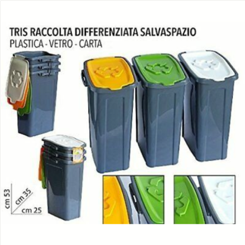 CUBOS DE BASURA TRIS CUBOS DE BASURA DE PLÁSTICO 801