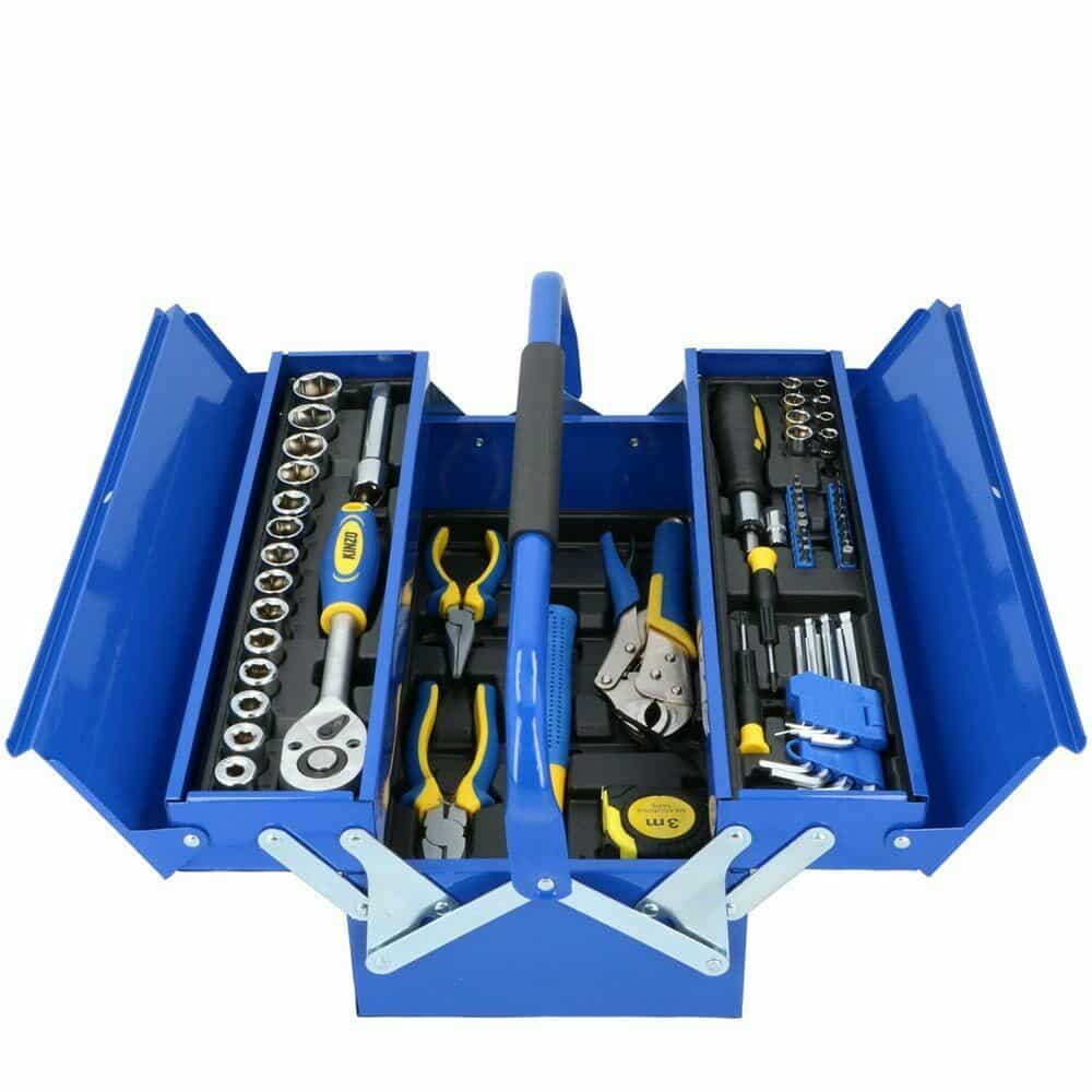 ESTUCHE CAJA CAJA 64 PIEZAS COMPARTIMENTOS PARA HERRAMIENTAS DE TRABAJO LLAVES COMPLETAS 711