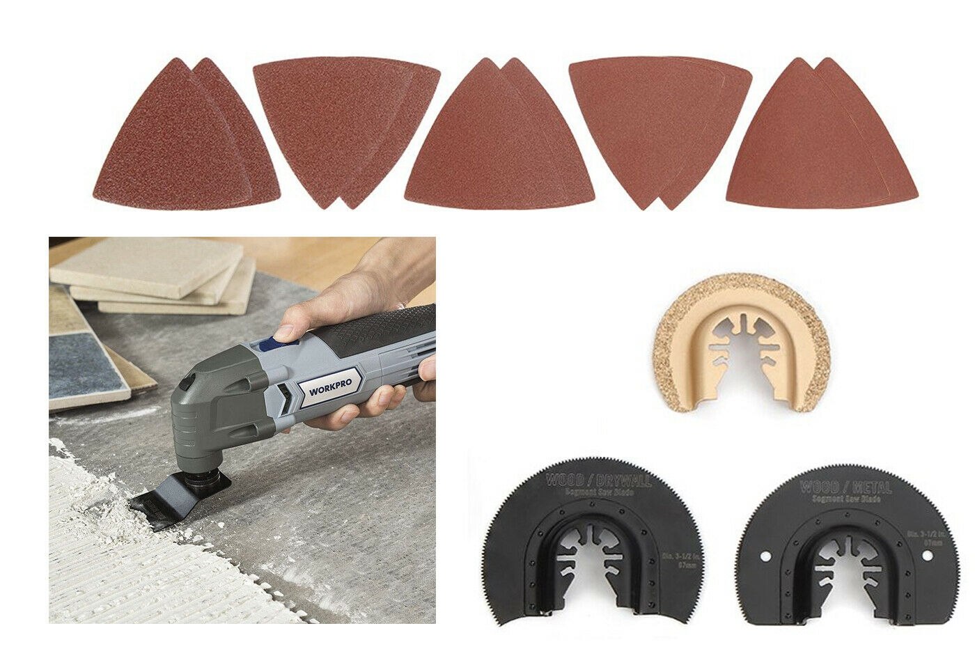 KIT DE ACCESORIOS HERRAMIENTA MULTIFUNCIÓN 16 PIEZAS CUCHILLA DE CORTE VIBRARAZER OSCILANTE 503