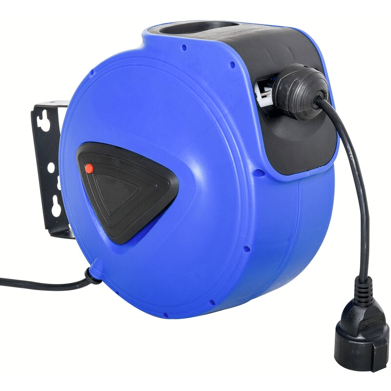 ENROLLADOR DE CABLE RETRÁCTIL EXTENSIÓN DE CABLE ELÉCTRICO RETRÁCTIL 20 MT SOPORTE TK