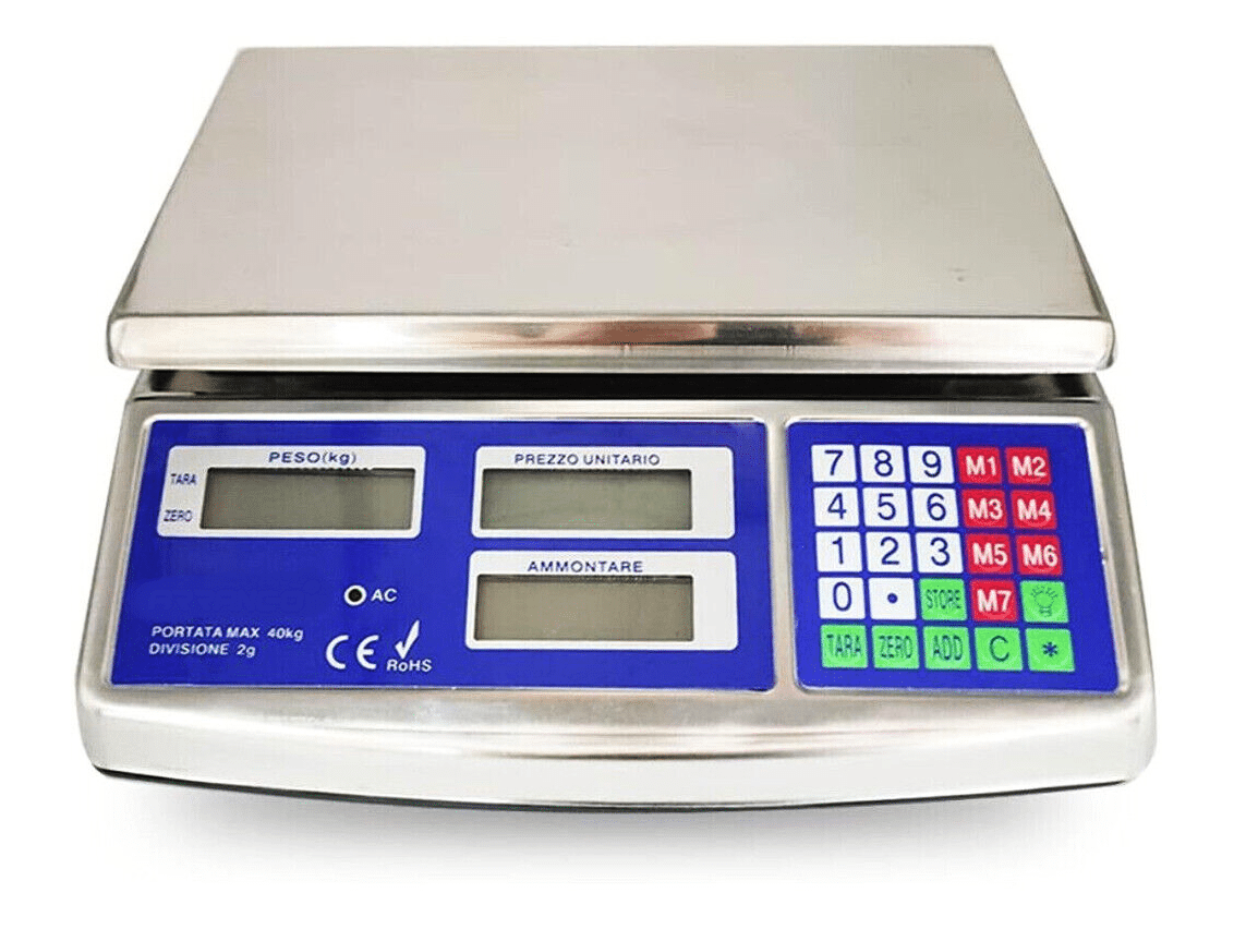 BÁSCULA DE MESA ELECTRÓNICA DIGITAL PROFESIONAL ACERO INOXIDABLE MAX 40 KG 187a